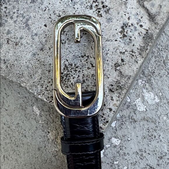 Gucci, vintage black leather skinny belt main image 7